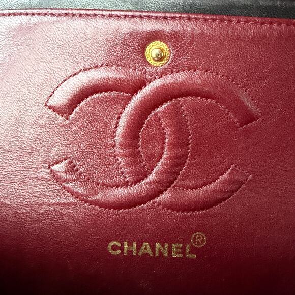 Vintage Chanel Medium Dark Brown Lambskin 24k Gold Plated Double Flap Bag - Picture 12 of 16